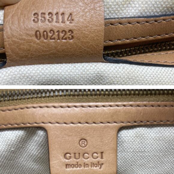 Gucci Rania Monogram GG Web Convertible Top Handle Shoulder Bag Leather Canvas - Picture 16 of 16